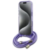Guess GUHMP16XHCTSGNSU Apple iPhone 16 Pro Max 6.9" dėklas telefonui violetinės spalvos Crossbody Cord Script MagSafe