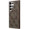 „Guess 4G Collection“ odinis metalinis „MagSafe“ logotipas – „Samsung Galaxy S24 Ultra“ rudas dėklas