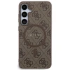Samsung Galaxy S24 Plus Guess dėklas 4G Collection odinis Metal Logo MagSafe (GUHMS24MG4GFRW) rudos spalvos