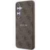 Samsung Galaxy S24 Plus Guess dėklas 4G Collection odinis Metal Logo MagSafe (GUHMS24MG4GFRW) rudos spalvos