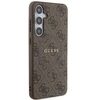 Samsung Galaxy S24 Plus Guess dėklas 4G Collection odinis Metal Logo MagSafe (GUHMS24MG4GFRW) rudos spalvos