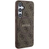 Samsung Galaxy S24 Guess Dėklas 4G Collection odinis Metal Logo MagSafe (GUHMS24SG4GFRW) rudos spalvos