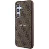 Samsung Galaxy S24 Guess Dėklas 4G Collection odinis Metal Logo MagSafe (GUHMS24SG4GFRW) rudos spalvos