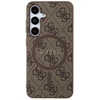 Samsung Galaxy S24 Guess Dėklas 4G Collection odinis Metal Logo MagSafe (GUHMS24SG4GFRW) rudos spalvos