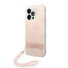 Guess GUOHCP14LH4STP Apple iPhone 14 Pro 6,1" dėklas telefonui rožinės spalvos hardcase 4G Print Strap