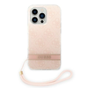 Guess GUOHCP14LH4STP Apple iPhone 14 Pro 6,1" dėklas telefonui rožinės spalvos hardcase 4G Print Strap