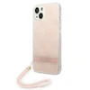 Apple iPhone 14 Plus Guess dėklas 4G Print Strap (GUOHCP14MH4STP) rožinės spalvos