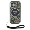 Guess HC IML Leopard Triangle Cord Strap Apple iPhone 16 MagSafe dėklas telefonui