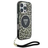 Guess HC IML Leopard Triangle Cord Strap Apple iPhone 16 Pro MagSafe dėklas telefonui