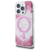 Dėklas GUESS HC Resin Bottom Glitter Magsafe skirtas Apple iPhone 16 Pro rožinės spalvos