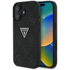 Guess Hot Stamp 4G Pattern Triangle Metal Logo Apple iPhone 16 dėklas telefonui juodos spalvos