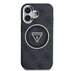 Guess IML 4G Glitter and Triangle Logo MagSafe Apple iPhone 16 dėklas telefonui juodos spalvos