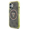 Guess IML 4G Glitter and Triangle Logo MagSafe Apple iPhone 16 dėklas telefonui rudos spalvos