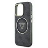 Guess IML 4G Glitter and Triangle Logo MagSafe Apple iPhone 16 Pro dėklas telefonui juodos spalvos