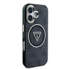 Guess IML 4G Glitter and Triangle Logo MagSafe Apple iPhone 16 dėklas telefonui juodos spalvos