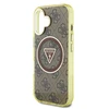 Guess IML 4G Glitter and Triangle Logo MagSafe Apple iPhone 16 dėklas telefonui rudos spalvos