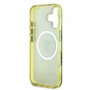 Guess IML 4G Glitter and Triangle Logo MagSafe Apple iPhone 16 dėklas telefonui rudos spalvos