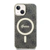 Guess IML 4G MagSafe dėklas telefonui Apple iPhone 15 rudos spalvos