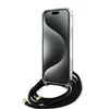 Dėklas GUESS GUHCP15XHC4SEK IPHONE 15 PRO MAX 6.7 "Juodas/Juodas HARDCASE CROSSBODY CORD 4G PRINT