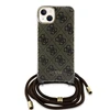 Guess GUHCP15SHC4SEW Apple iPhone 15 / 14 / 13 6.1″ rudos spalvos kietas dėklas Crossbody Cord 4G Print