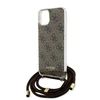 Guess GUHCP15SHC4SEW Apple iPhone 15 / 14 / 13 6.1″ rudos spalvos kietas dėklas Crossbody Cord 4G Print