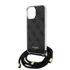 Dėklas GUESS GUHCP15XHC4SEK IPHONE 15 PRO MAX 6.7 "Juodas/Juodas HARDCASE CROSSBODY CORD 4G PRINT