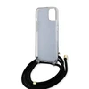 Dėklas GUESS GUHCP15SHC4SEK IPHONE 15/14/13 6.1 "Juodas / Juodas HARDCASE CROSSBODY CORD 4G PRINT