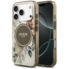 „Guess IML Flower & Tonal Circle MagSafe“ dėklas, skirtas „iPhone 17 Pro“ – rudas