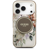 „Guess IML Flower & Tonal Circle MagSafe“ dėklas, skirtas „iPhone 17 Pro“ – rudas