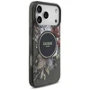 Guess IML Flowers Pearl Strap MagSafe dėklas skirtas Apple iPhone 17 Pro Max juodos spalvos
