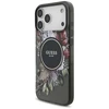 Guess IML Flowers Pearl Strap MagSafe dėklas skirtas Apple iPhone 17 Pro Max juodos spalvos