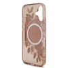Guess IML Flowers virvelė MagSafe dėklas skirtas Apple iPhone 17 rožinės spalvos