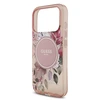 Guess IML Flowers virvelė MagSafe dėklas skirtas Apple iPhone 17 Pro rožinės spalvos