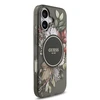 Guess IML Flowers Strap MagSafe dėklas skirtas Apple iPhone 17 juodos spalvos