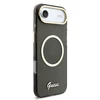 Guess IML Glitter Script Strap MagSafe dėklas skirtas iPhone Air Juodas