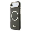 Guess IML Glitter Script Strap MagSafe dėklas skirtas iPhone Air Juodas