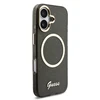 Guess IML Glitter Script Strap MagSafe dėklas skirtas iPhone 17 Juodas