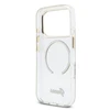 Guess IML Glitter Script Strap MagSafe dėklas skirtas iPhone 17 Pro Transparent