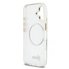 Guess IML Glitter Script Strap MagSafe dėklas skirtas iPhone 17 Transparent