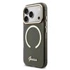 Guess IML Glitter Script Strap MagSafe dėklas skirtas iPhone 17 Pro Juodas