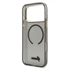 Guess IML Glitter Script Strap MagSafe dėklas skirtas iPhone 17 Pro Max Juodas