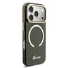 Guess IML Glitter Script Strap MagSafe dėklas skirtas iPhone 17 Pro Juodas