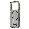 Guess IML Glitter Script Strap MagSafe dėklas skirtas iPhone 17 Pro Juodas