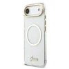 Guess IML Glitter Script Strap MagSafe dėklas skirtas iPhone Air Transparent