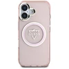 Guess IML Metal Mountain Logo MagSafe Apple iPhone 16 dėklas telefonui rožinės spalvos