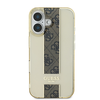 Guess IML Middle 4G Stripe Apple iPhone 16 dėklas telefonui rudos spalvos