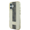 Guess IML Middle 4G Stripe Apple iPhone 16 dėklas telefonui rudos spalvos