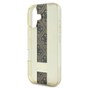 Guess IML Middle 4G Stripe Apple iPhone 16 dėklas telefonui rudos spalvos