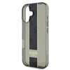 Guess IML Middle 4G Stripe Apple iPhone 16 dėklas telefonui juodos spalvos