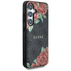 Guess Leather 4G Flowers Print Metal Classic Logo MagSafe Samsung Galaxy S25 dėklas telefonui juodos spalvos